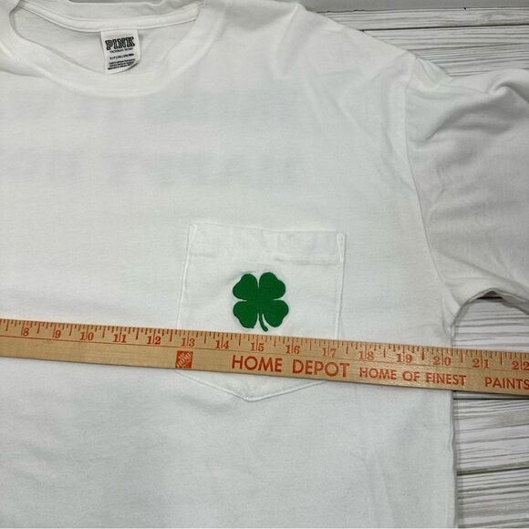 VICTORIA'S SECRET PINK "IRISH IT WAS HAPPY HOUR" SEQUIN LONG SLEEVE‎ TEE SMALL - Picture 4 of 8